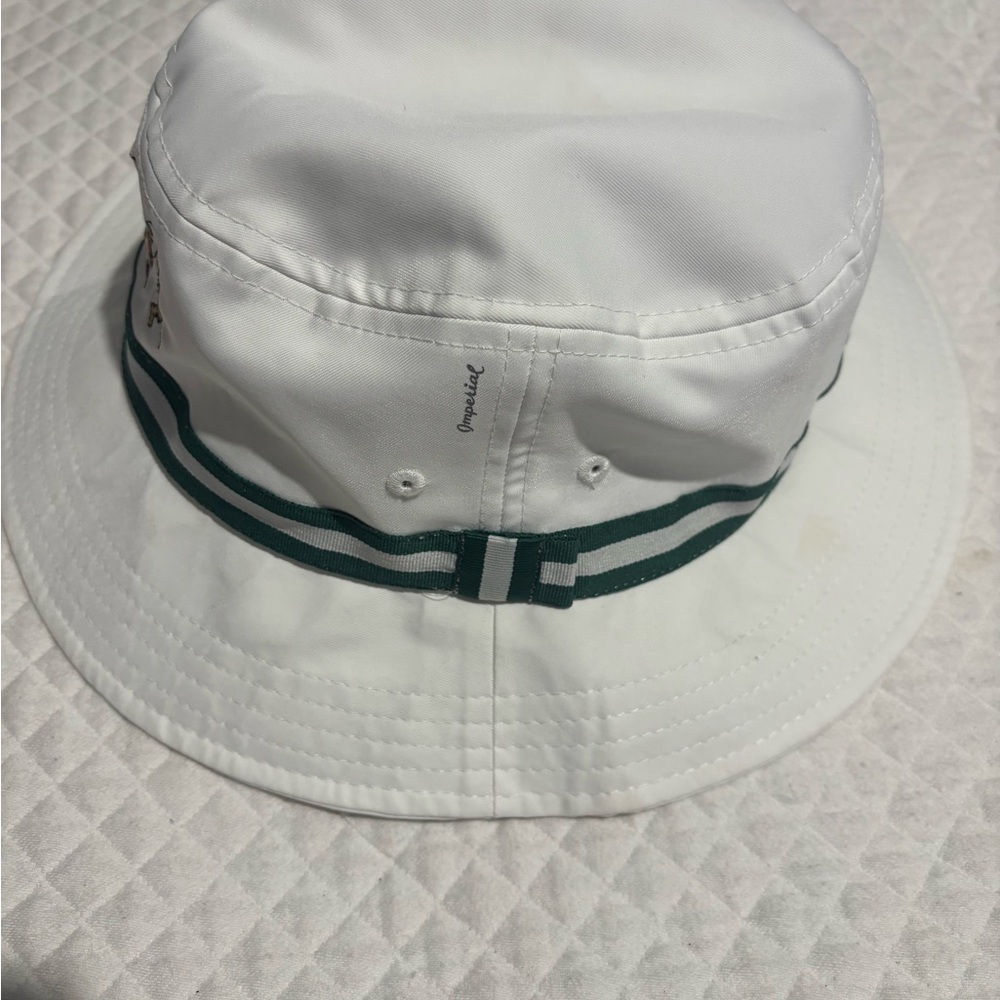 Imperial White Bucket Hat With Green Band Size XL - Picture 2 of 5